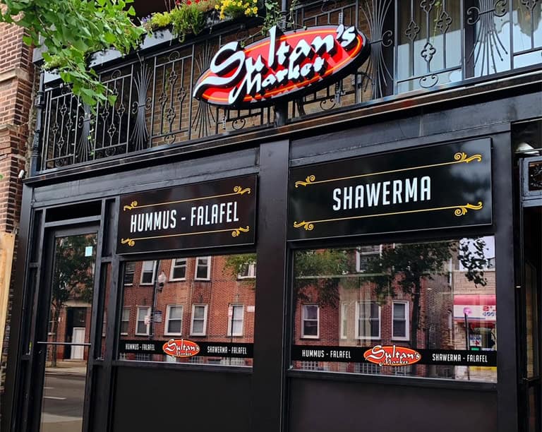 LED Custom Lightbox Chicago, for Sultan's Market Restaurant.