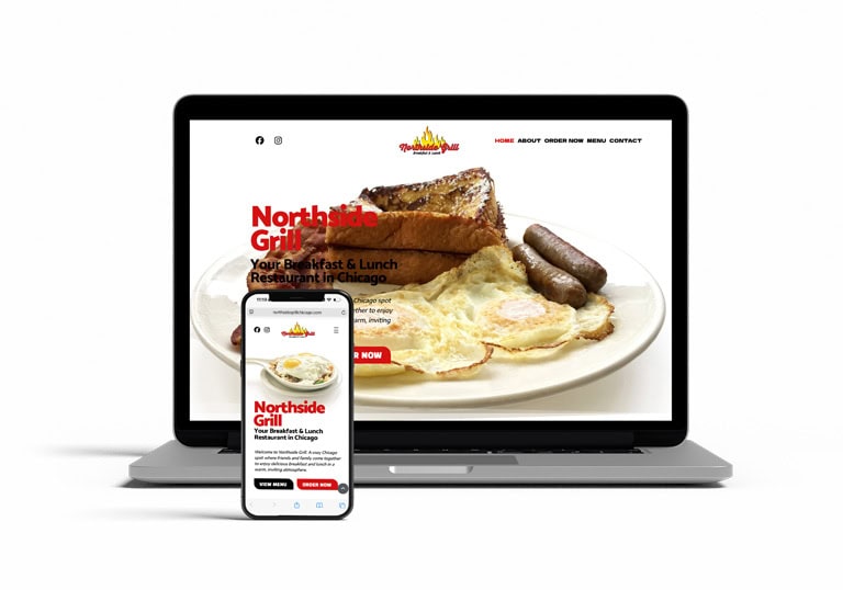 Web Design for Northside Grill, a well know Restaurant in Chicago