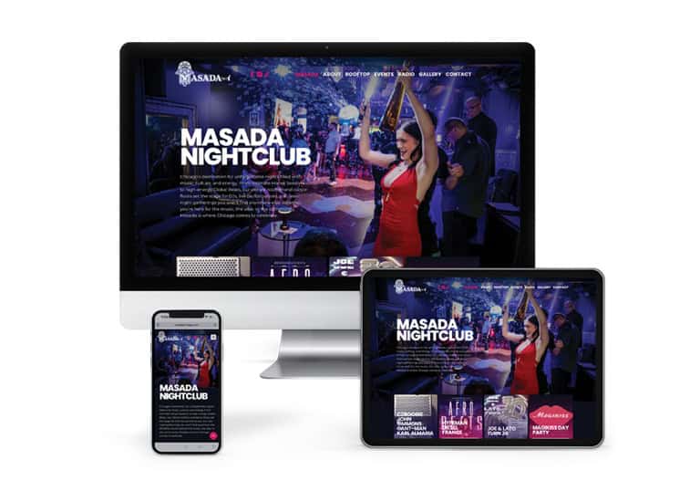 Custom Web Design for Masada Nightclub, a well know Nightclub in Chicago